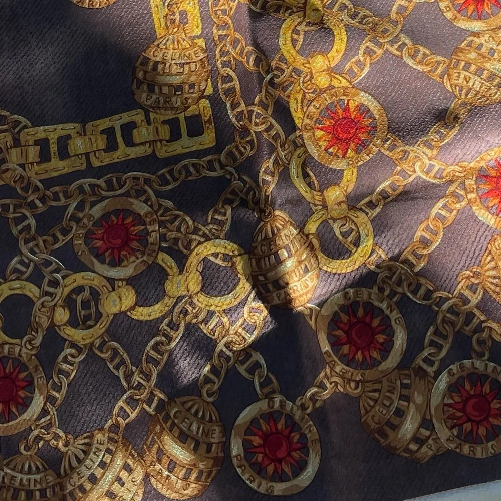Celine Vintage cotton mini scarf - Picture 9 of 12